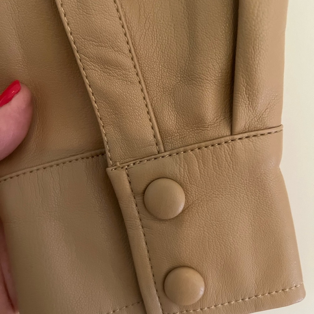 Mango woman’s leather shirt jacket coat - Picture 12 of 12